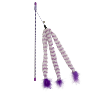 Duvoplus Cat Toy Spielangel Catchy Pl�sch-Schwanz - violett/wei�