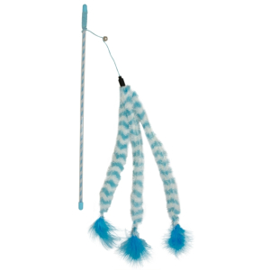 Duvoplus Cat Toy Spielangel Catchy Pl�sch-Schwanz - blau/wei�