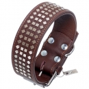 Karlie Vintage Halsband mit 4eck-Nieten 50mm - Braun - 50 mm / 60 cm